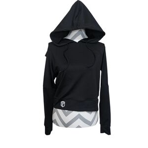 Born Primitive Crossfit Cropped Tulip Back Crisscross Sweatshirt Black Size Lg